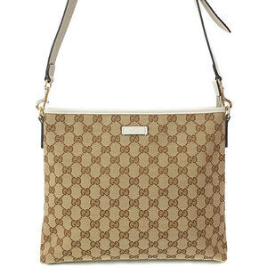 Gucci beige ebony GG canvas crossbody bag Brown